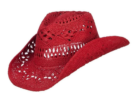 Straw Red Hand-Wove Cowboy Hat