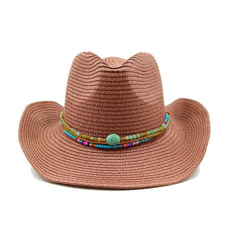 brown Straw Hand-Wove Cowboy Hat