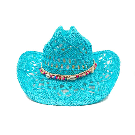 blue Straw Hand-Wove Cowboy Hat