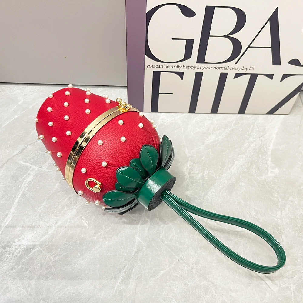 Strawberry Luxury Designer Evening Clutch Purses Handbag