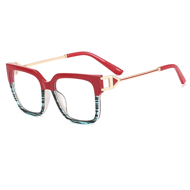 Stripe Mirror Colorful Oversized Anti Blue Glasses