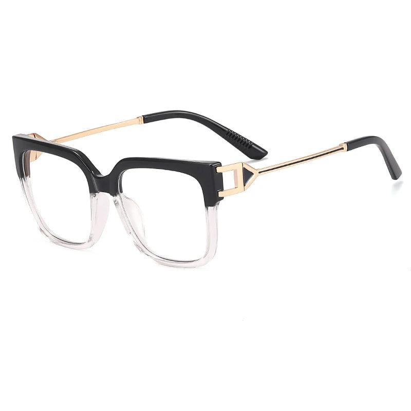 Black Stripe Mirror Colorful Oversized Anti Blue Glasses