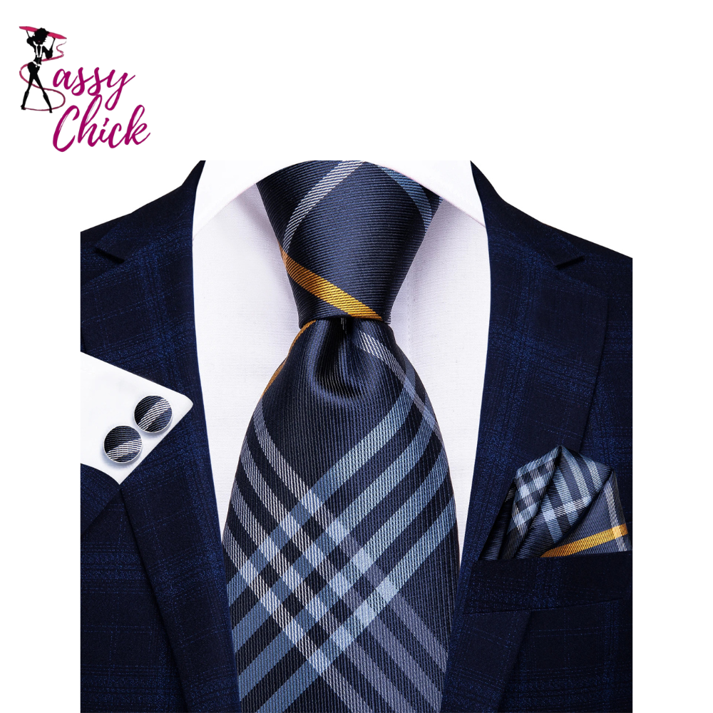 Striped Paisley Silk Wedding Necktie Sassy Chick Logo