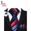 Striped Silk Business Men's Tie Pocket Square Cufflinks Set Sassy Chick Logo