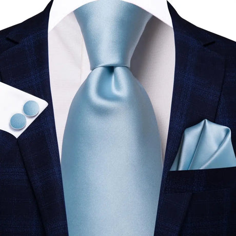 blue silk necktie set