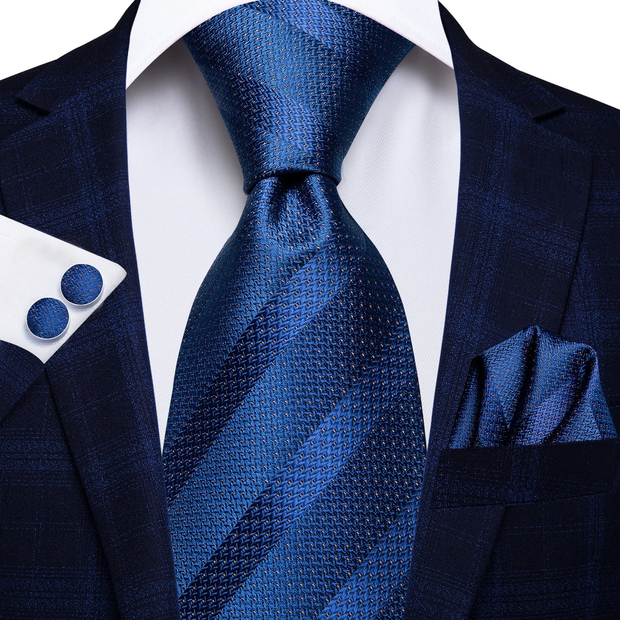 blue silk necktie set