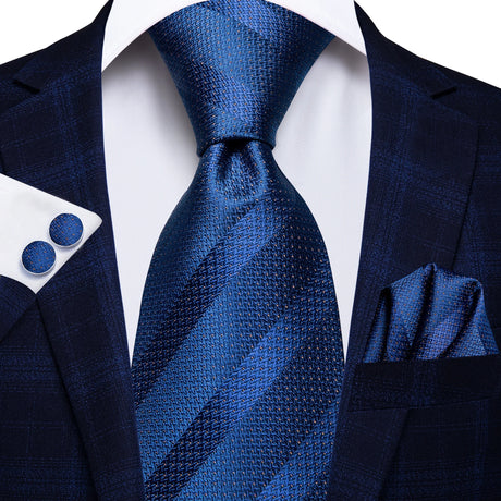blue silk necktie set