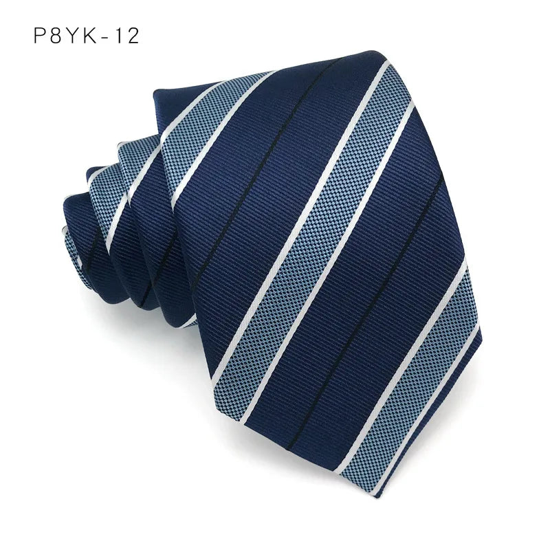 Blue Stripes Jacquard Woven 8CM Necktie