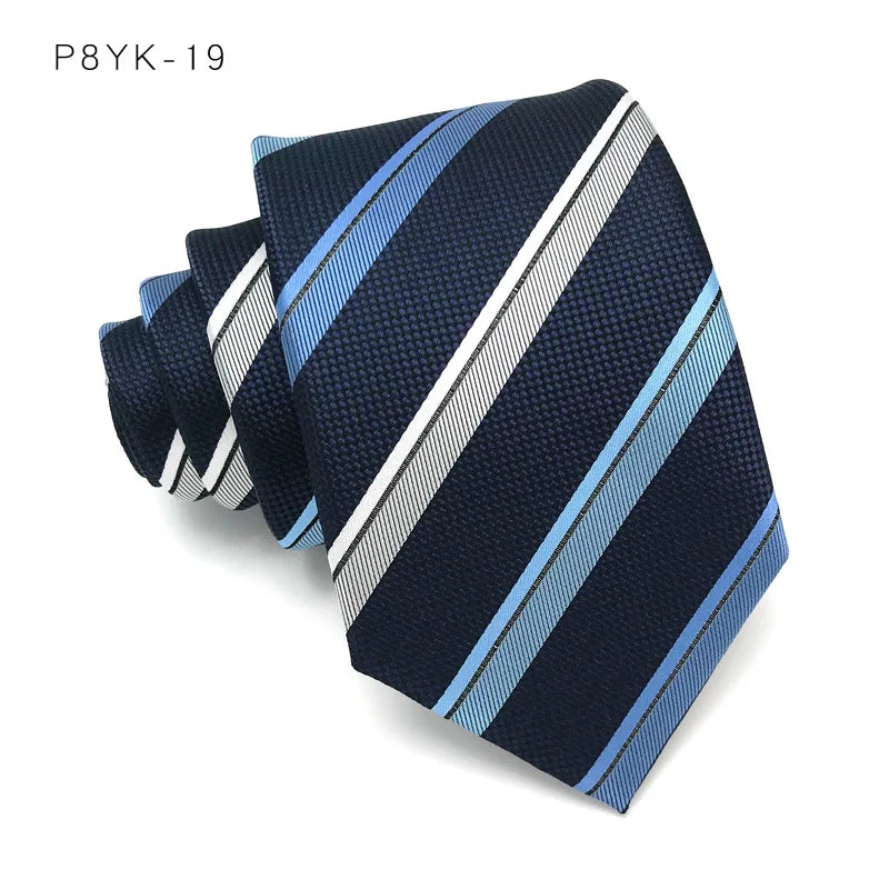 Blue Stripes Jacquard Woven 8CM Necktie
