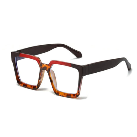 red black Stylish Blue Light Blocking Square Glasses