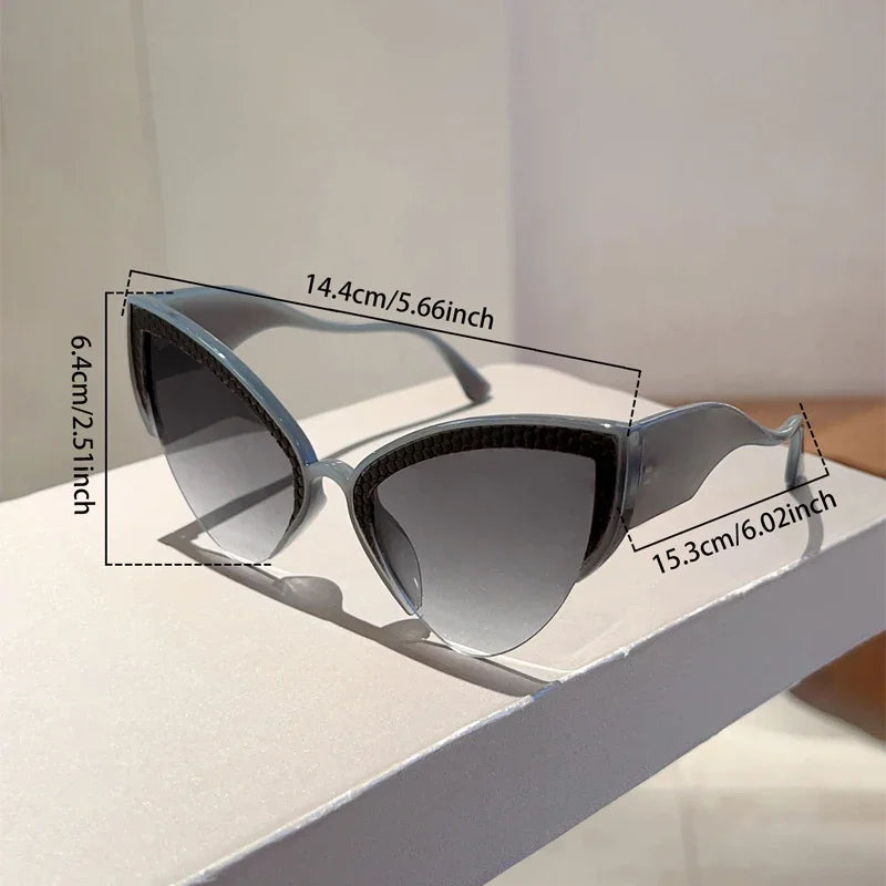 size of Stylish Butterfly Shaped Cat Eye Sunglasses