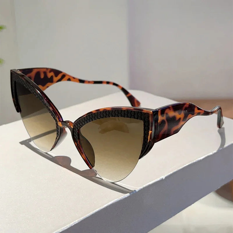 leopard Stylish Butterfly Shaped Cat Eye Sunglasses