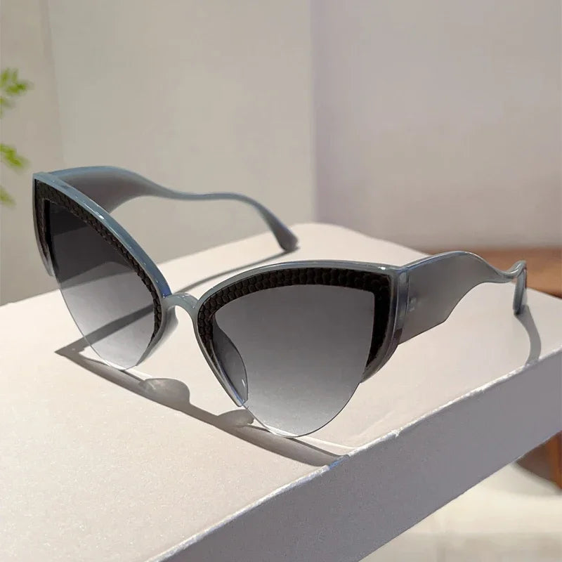 grey Stylish Butterfly Shaped Cat Eye Sunglasses