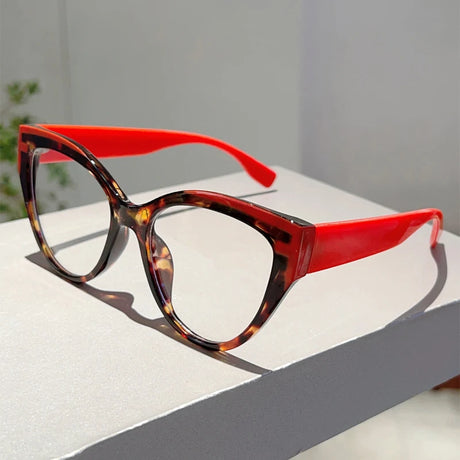 Red Stylish Cat Eye on-prescription Eyeglasses