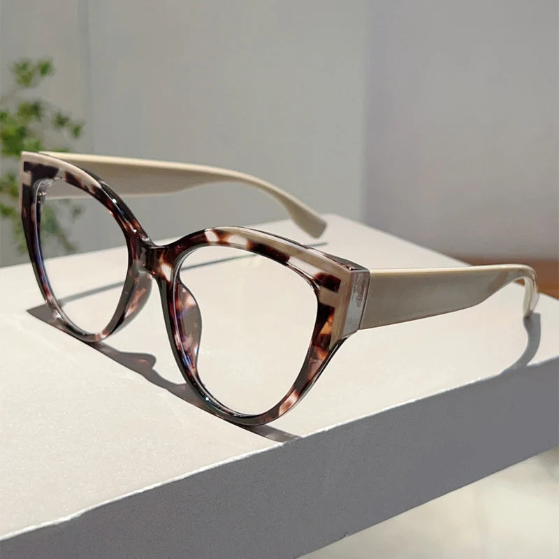 Beige Stylish Cat Eye on-prescription Eyeglasses