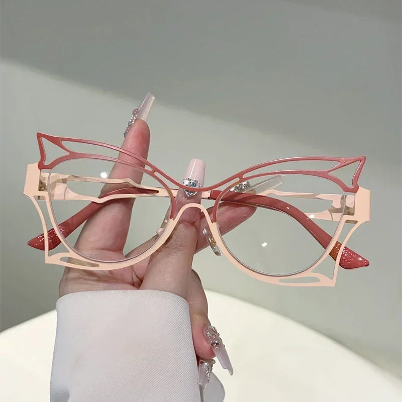 Beige brown rim glasses