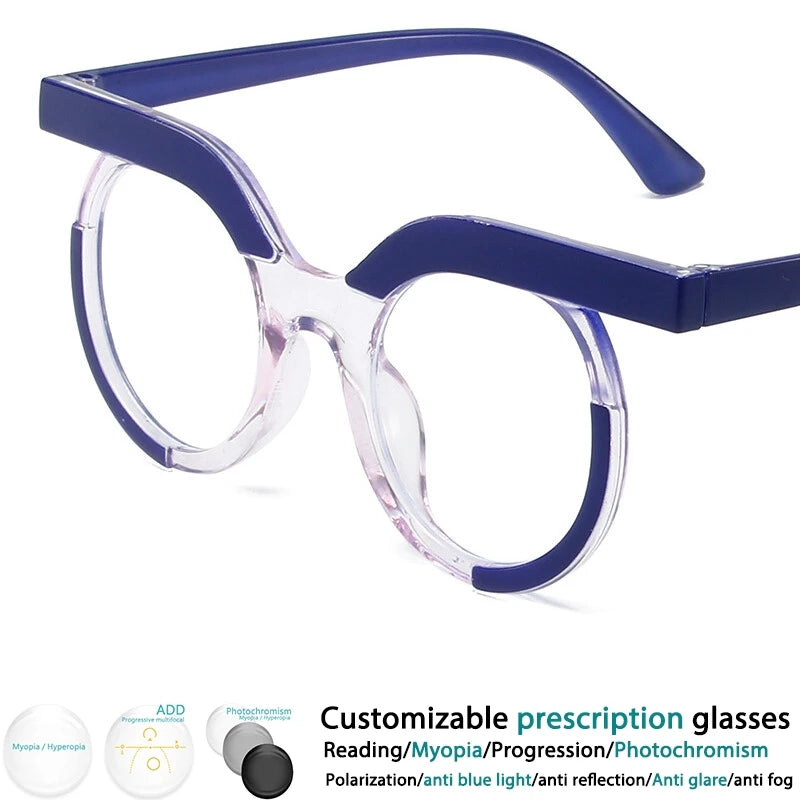 Blue frame reading glasses