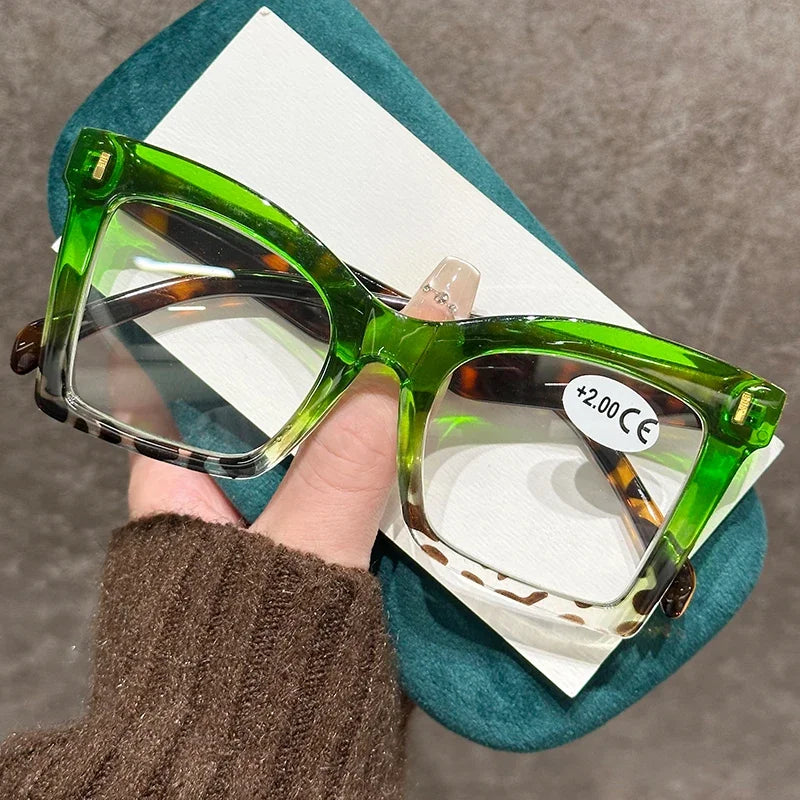 Green Stylish Square Far Sight Oversized Eyeglasses