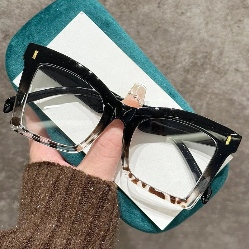 Black Stylish Square Far Sight Oversized Eyeglasses