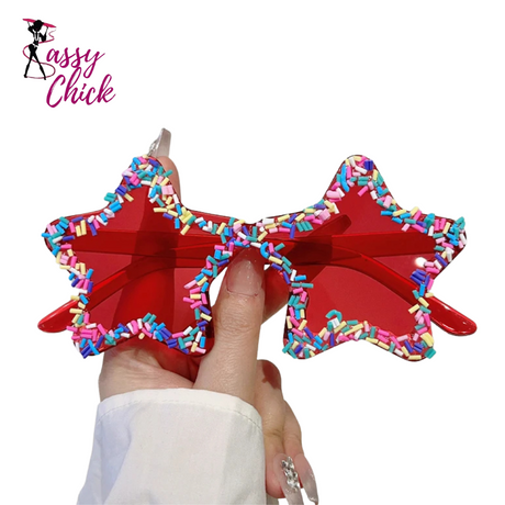 Stylish Star Shaped Beach Sunglasses Sassy Chick Logo