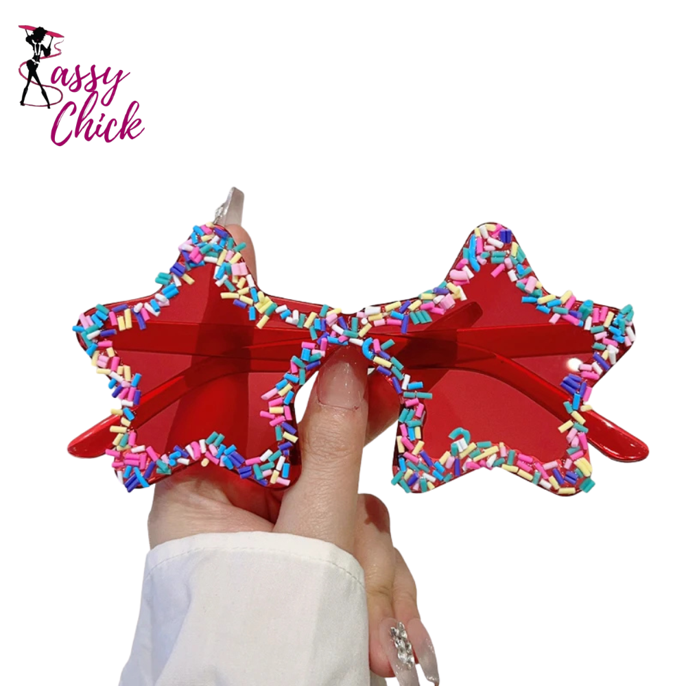 Stylish Star Shaped Beach Sunglasses Sassy Chick Logo