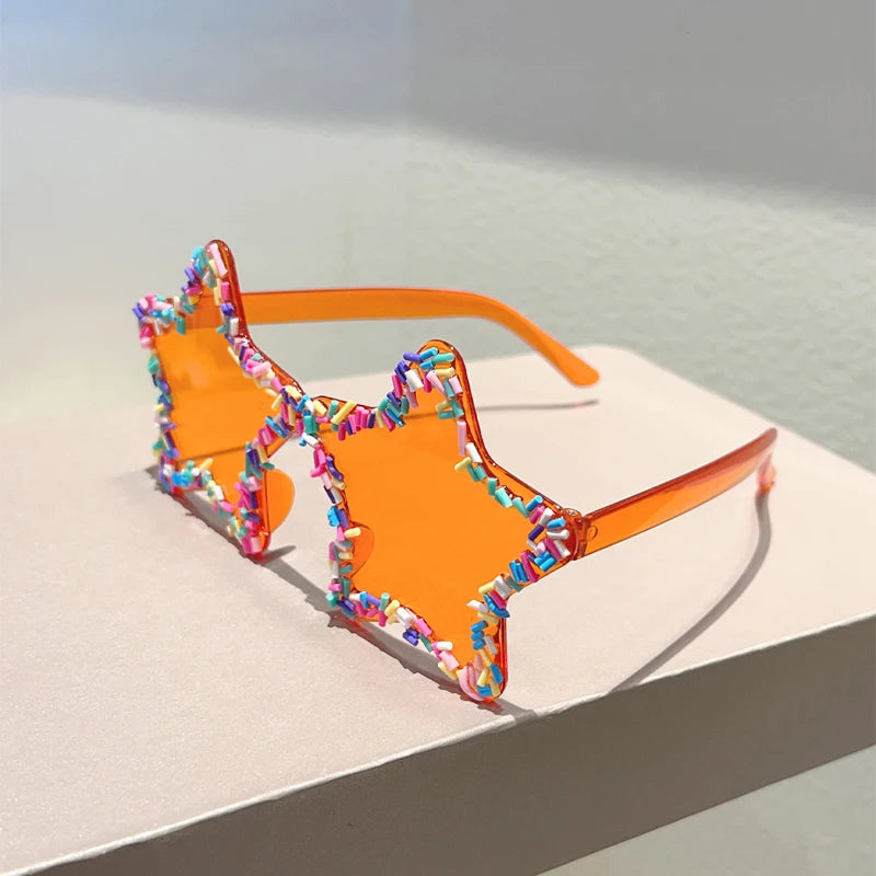 Orange Stylish Star Shaped Beach Sunglasses