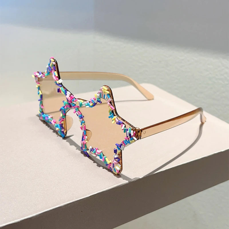 beige Stylish Star Shaped Beach Sunglasses