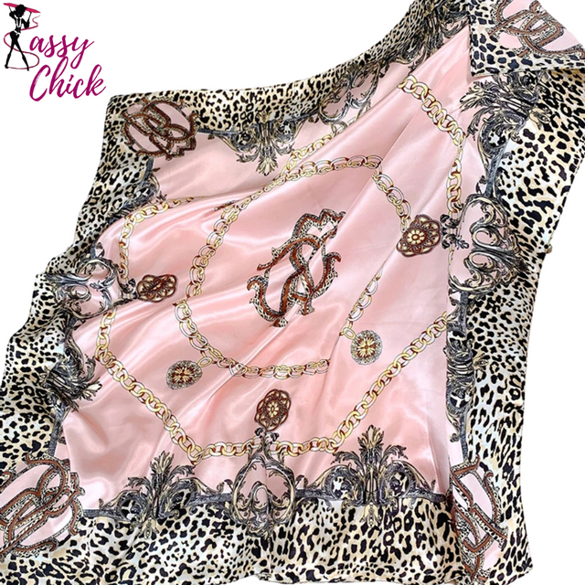 Sunscreen Square Silk Scarves Bandanna Sassy Chick Logo