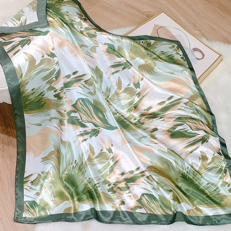 green floral silk bandanna