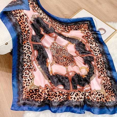 blue leopard design bandanna