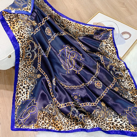 blue leopard design bandanna