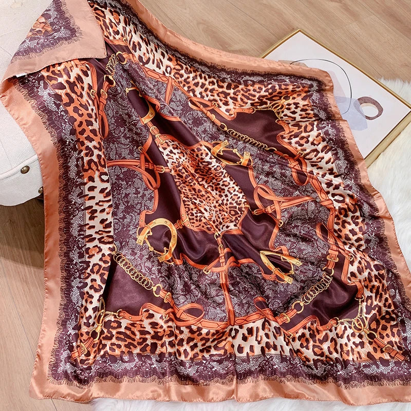 brown leopard design bandanna