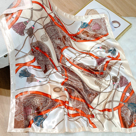 white lace silk design bandanna