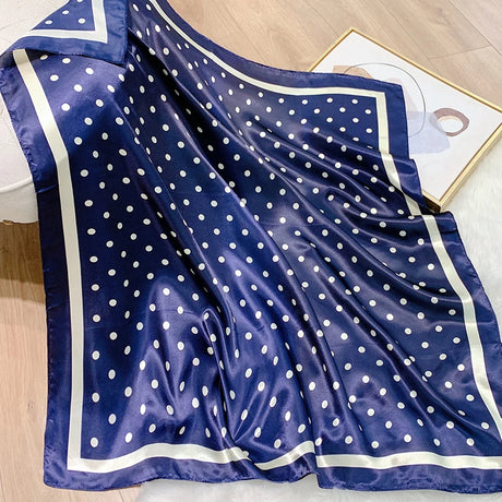 blue silk dot design bandanna