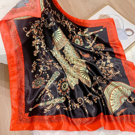 red black silk bandanna