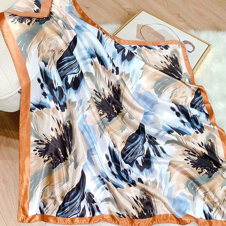 orange silk floral design bandanna
