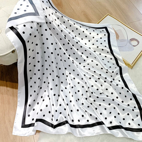 white silk dot design bandanna