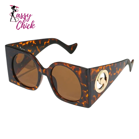 Sunshade Square Large Sun Glasses Sassy Chick Logo