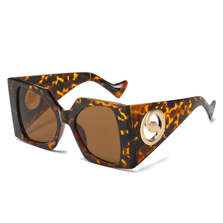Leopard Sunshade Square Large Sun Glasses