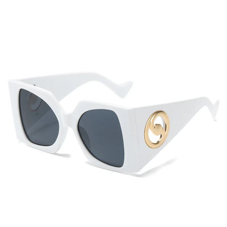 White Sunshade Square Large Sun Glasses