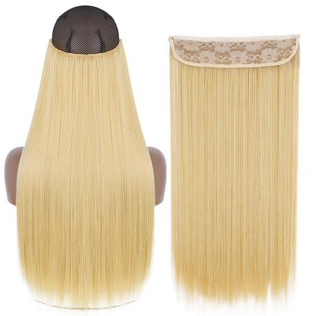 Synthetic No Clip Wave Hair Extensions blonde