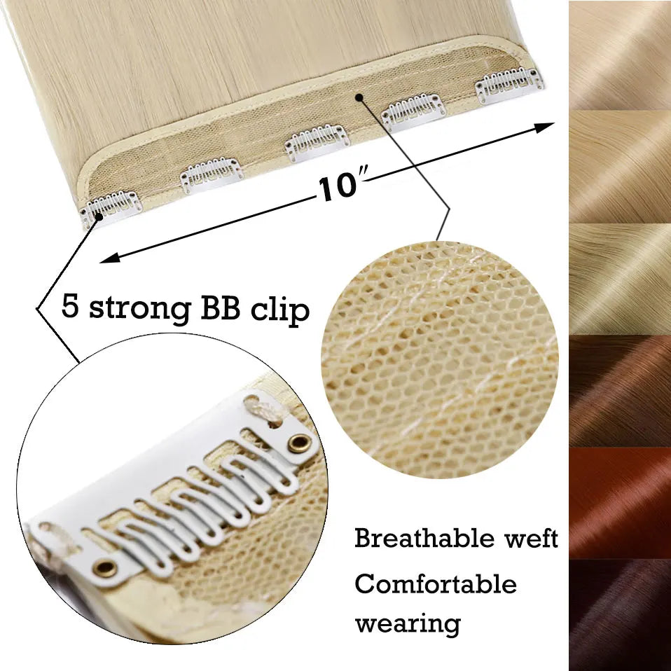 Synthetic Clip in Hair Extensions Natural Straight Long clip