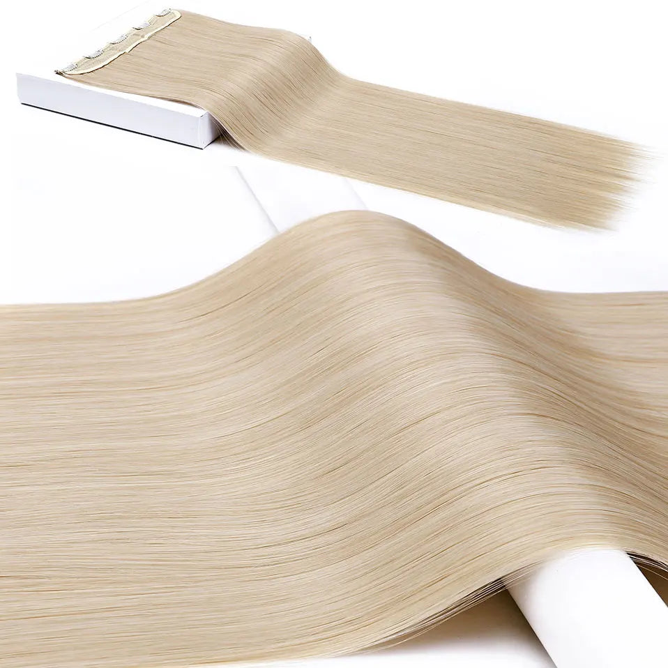 Synthetic Clip in Hair Extensions Natural Straight Long