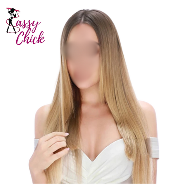 Synthetic Clip in Hair Extensions Natural Straight Long Sassy Chick Logo