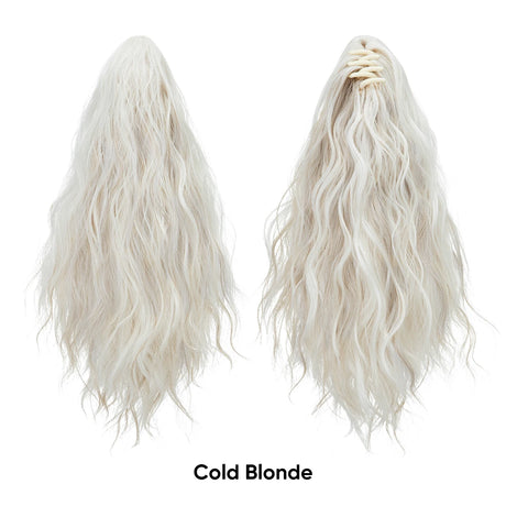 Synthetic Curly Claw Clip In Ponytail cold blonde