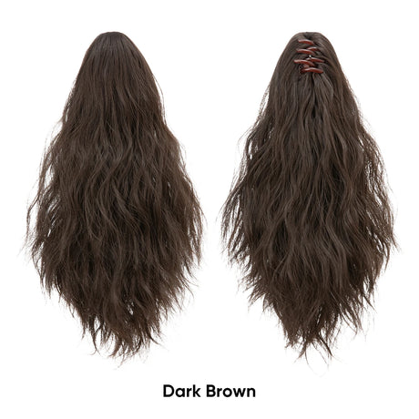 Synthetic Curly Claw Clip In Ponytail dark brown