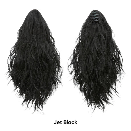 Synthetic Curly Claw Clip In Ponytail jet black