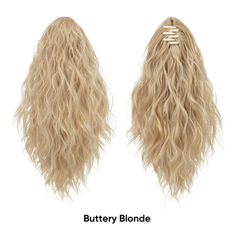 Synthetic Curly Claw Clip In Ponytail buttery blonde