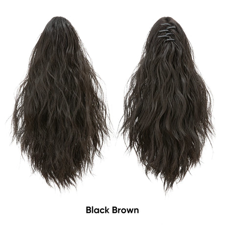 Synthetic Curly Claw Clip In Ponytail black brown