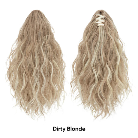 Synthetic Curly Claw Clip In Ponytail dirty blonde